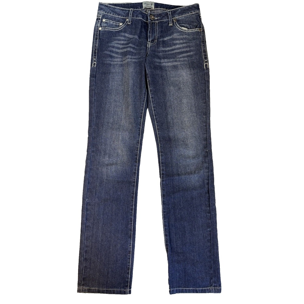 Twelve K Women's 7 Dark Wash Jeans Y2K McBling Indie Sleaze Retro Embellished